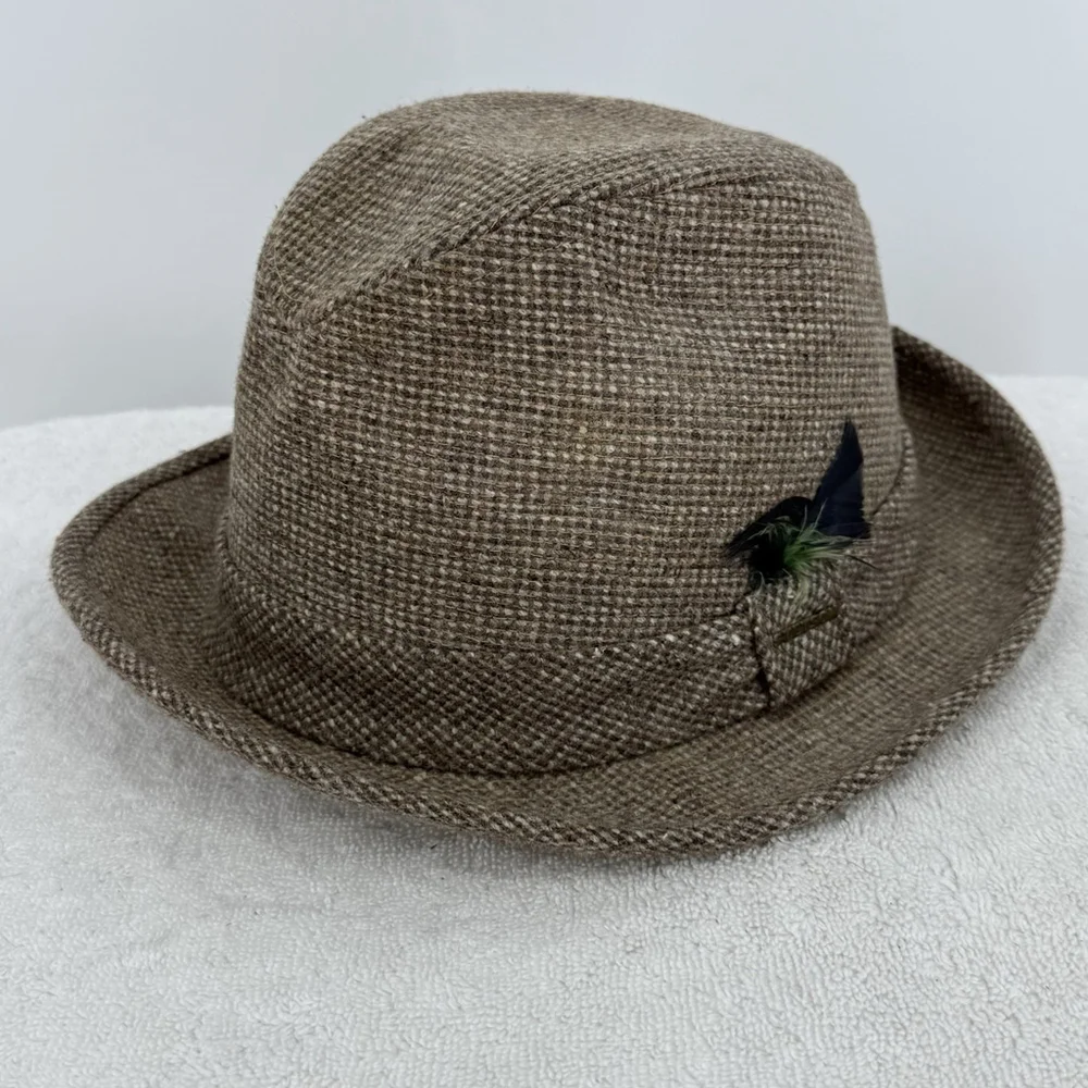 Stetson Brown Wool Fedora Men’s Hat 8” Front To Back VTG